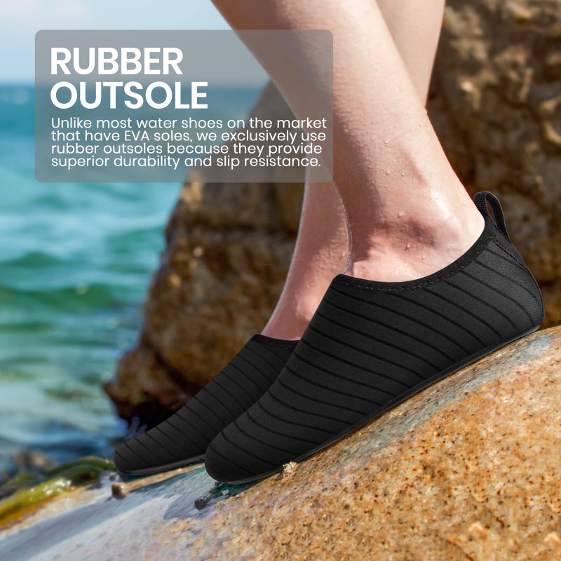 SEEKWAY Water Shoes Women Men Adult Quick-Dry Aqua Socks Barefoot Non Slip for Beach Swim River Pool Lake surf Black SK002(U) - Image 3